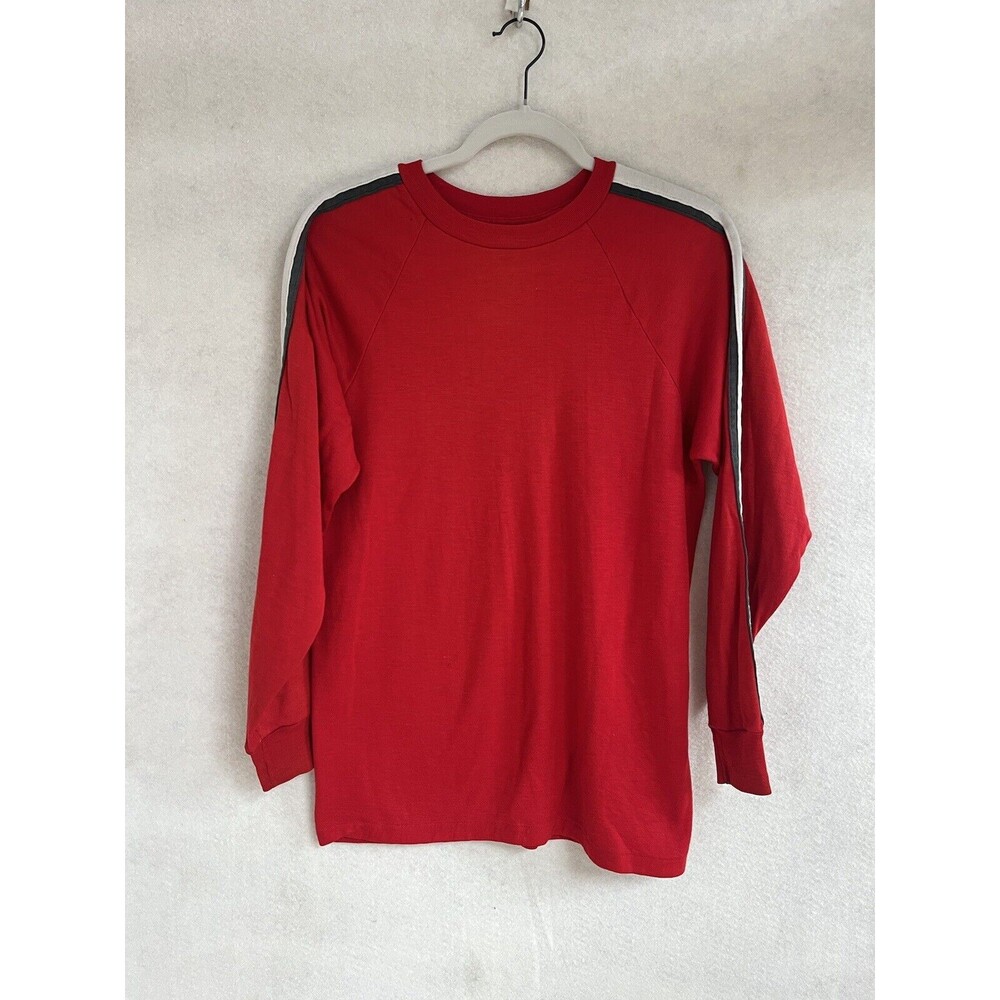 Ski  Skins Vintage Sz XL RED Sweater Long Sleeve Top Sweatshirt Snow Skiing